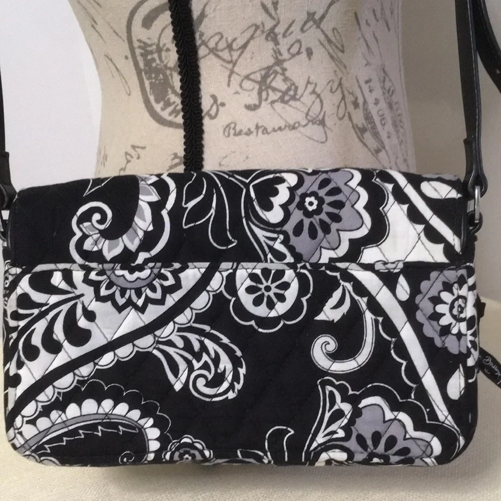 Vera Bradley Turn Lock Shoulder Crossbody Bag in Midnight Paisley - Picture 5 of 13